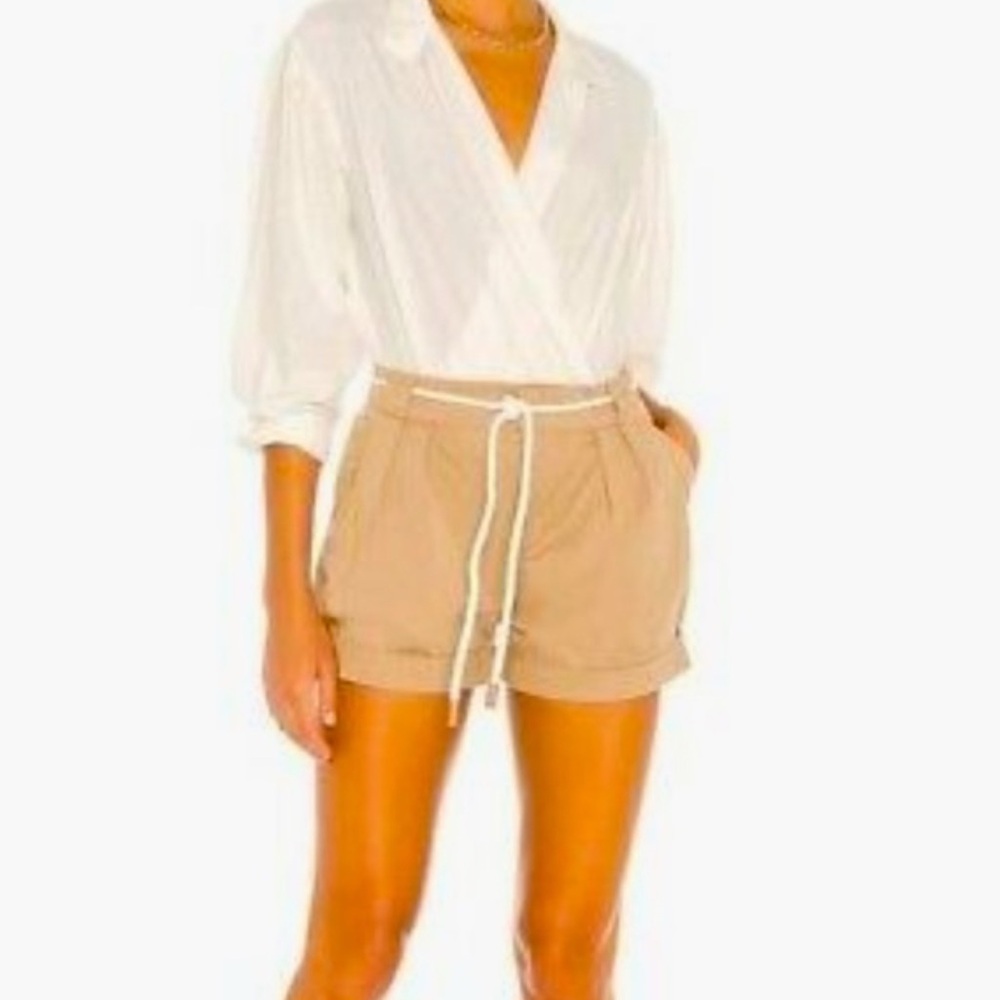FRAME High-Rise Rope Tie Shorts